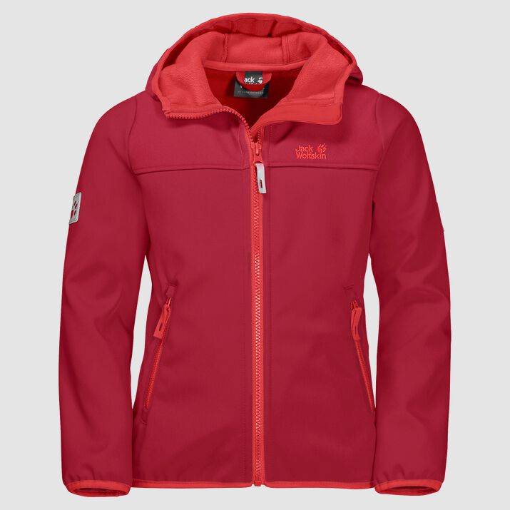 Chamarra Softshell Jack Wolfskin Fourwinds Niños Rojos Mexico-5734216